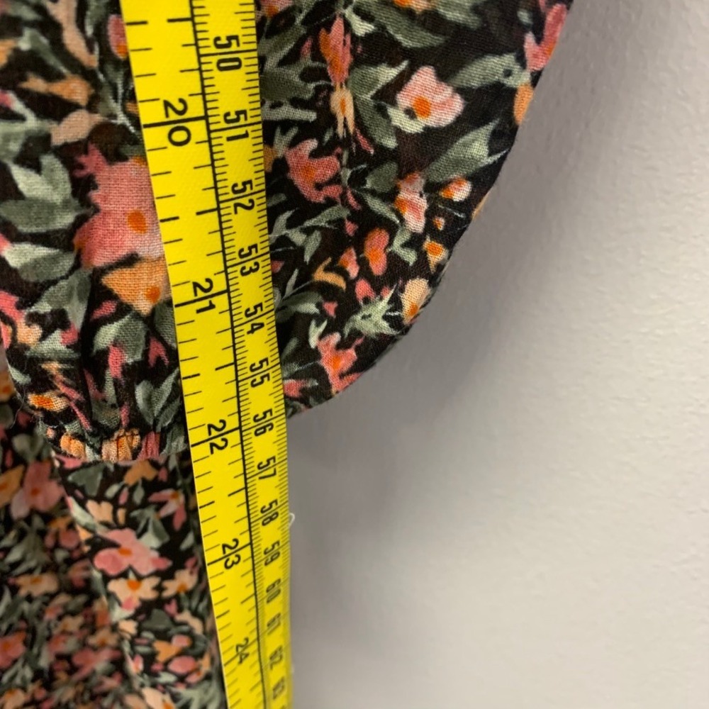 BB Dakota Steve Madden Floral Cotton Maxi Dress XS Black Pink Tiered V-Neck Boho - Picture 16 of 16